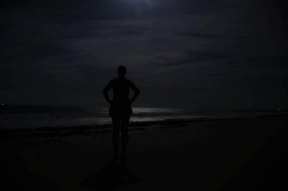 Maravilhoso luar na caminhada de volta pela praia até Galinhos - RN